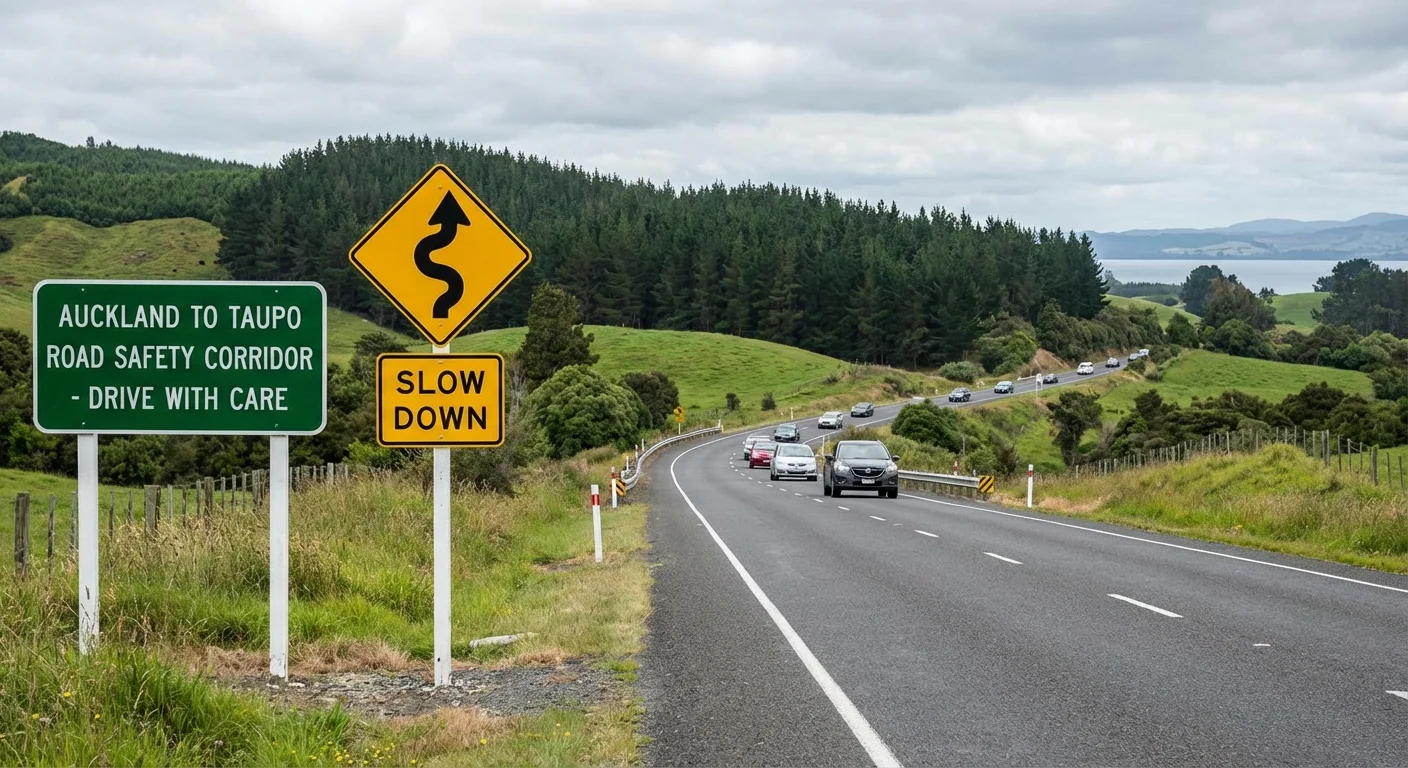 Driver checking map on smartphone inside rental car on New Zealand highway