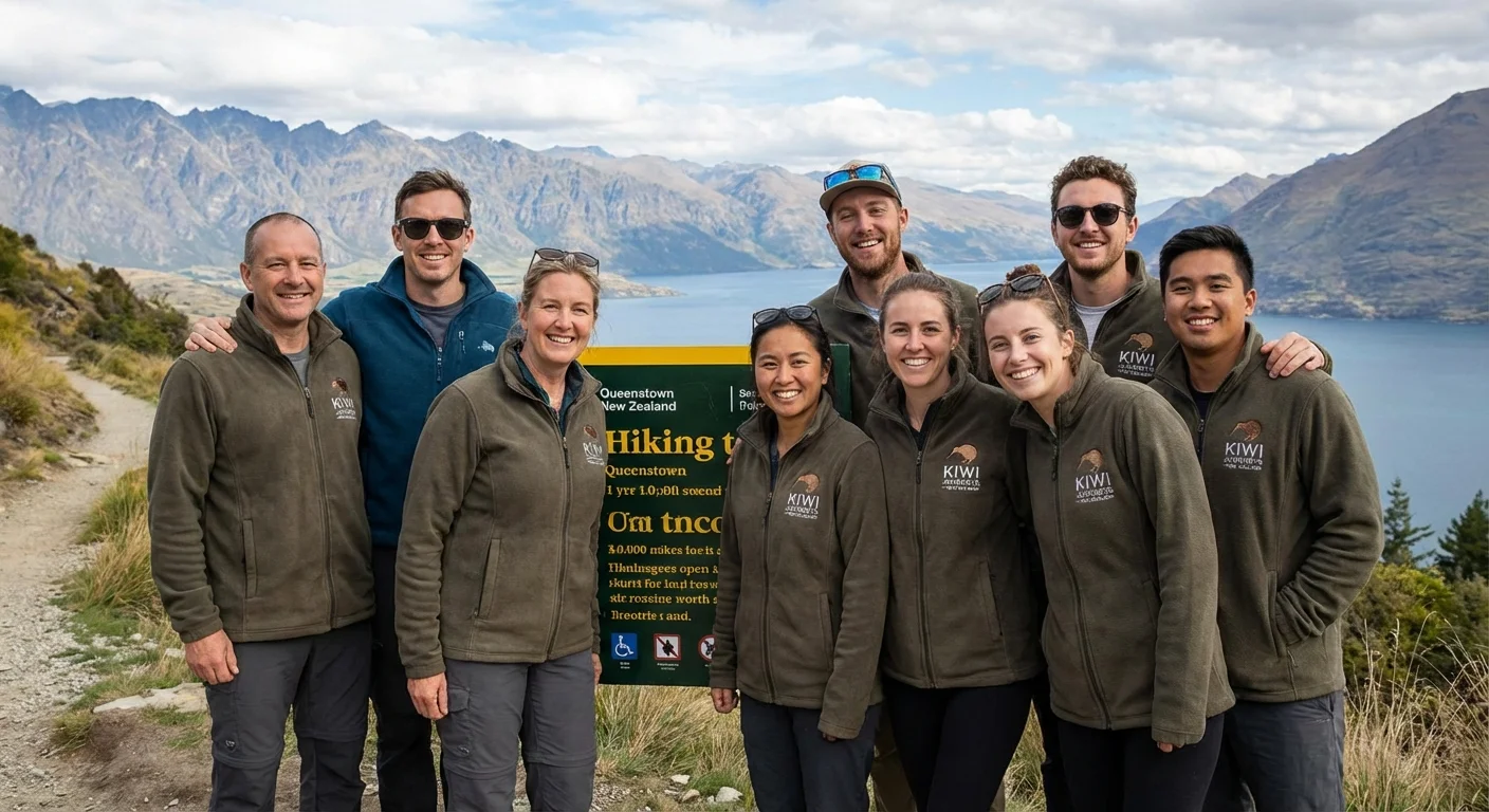 Friendly Kiwi tour company team welcoming guests in Auckland