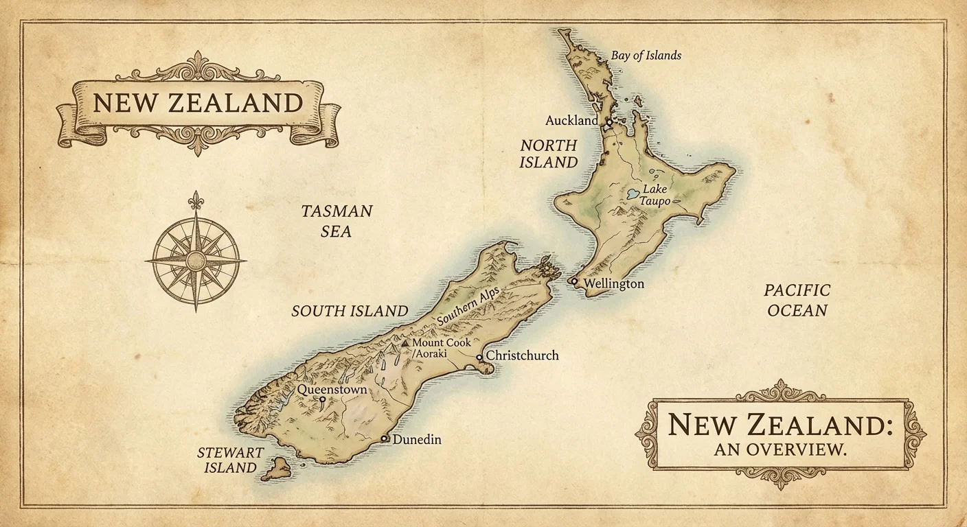 new zealand overview map