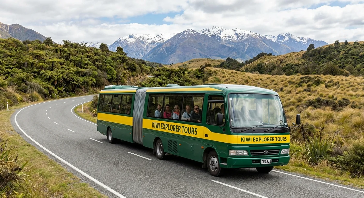 Toyota Previa people mover driving on a scenic New Zealand road