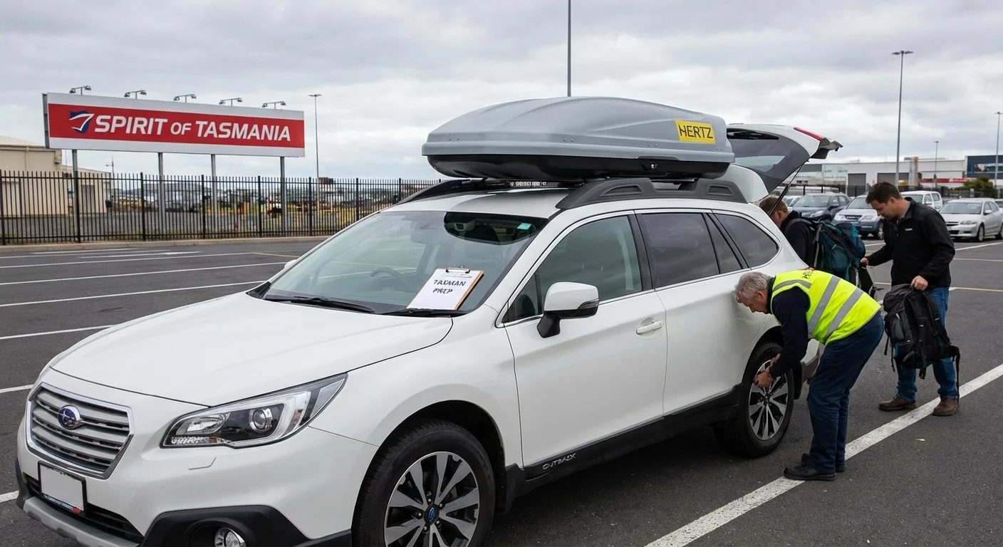 Traveller preparing documents and maps for a New Zealand road trip with a rental car
