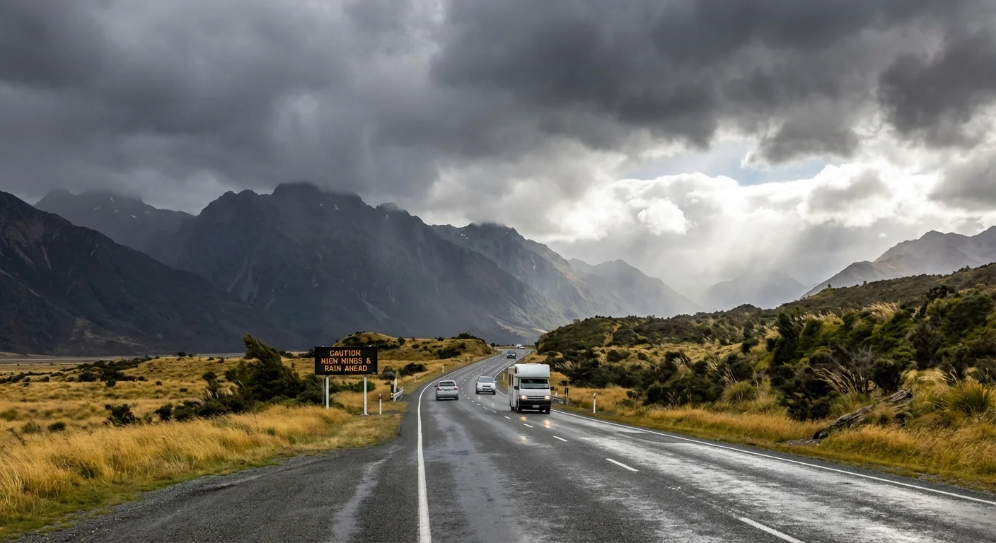south island weather conditions road