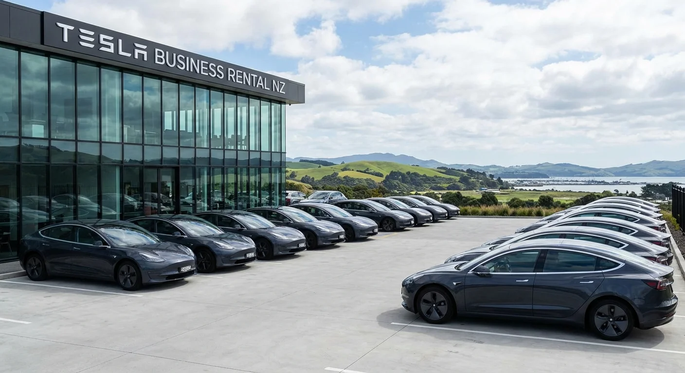Tesla electric vehicle rented for business use in New Zealand