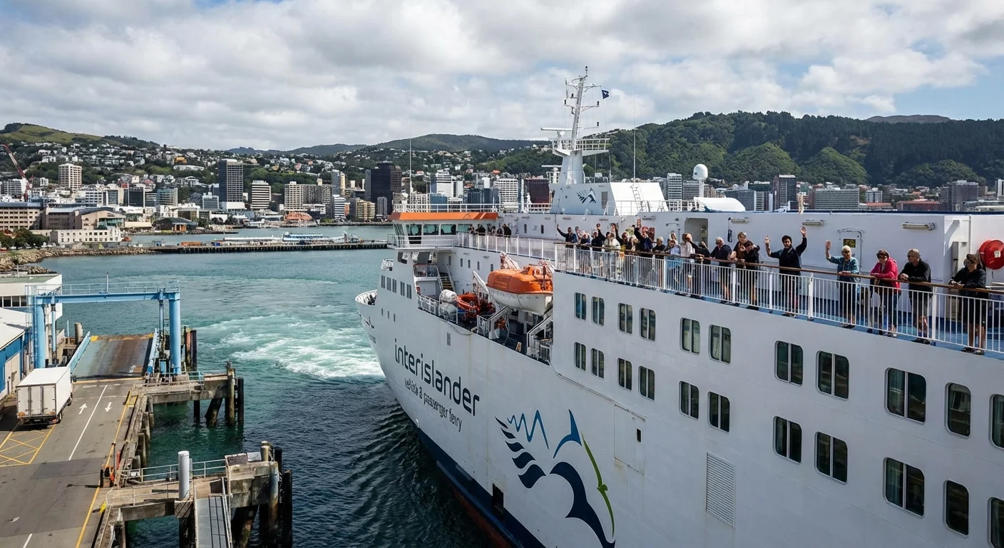 Ferry crossing Cook Strait between Wellington and Picton