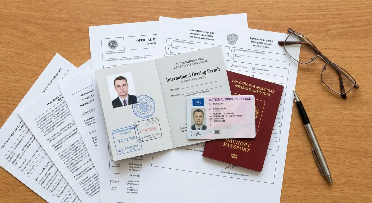 Documents including International Driver Licence and New Zealand driver license