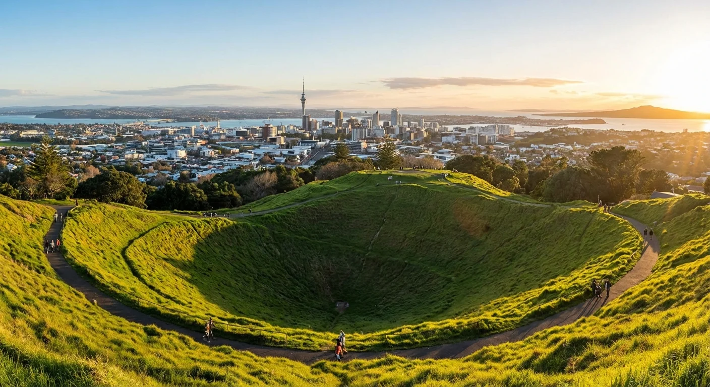 View from the summit of Mount Maunganui overlooking the harbour and ocean