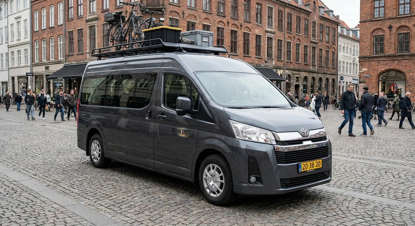 Toyota Hiace Commuter operating as a city shuttle bus in Auckland