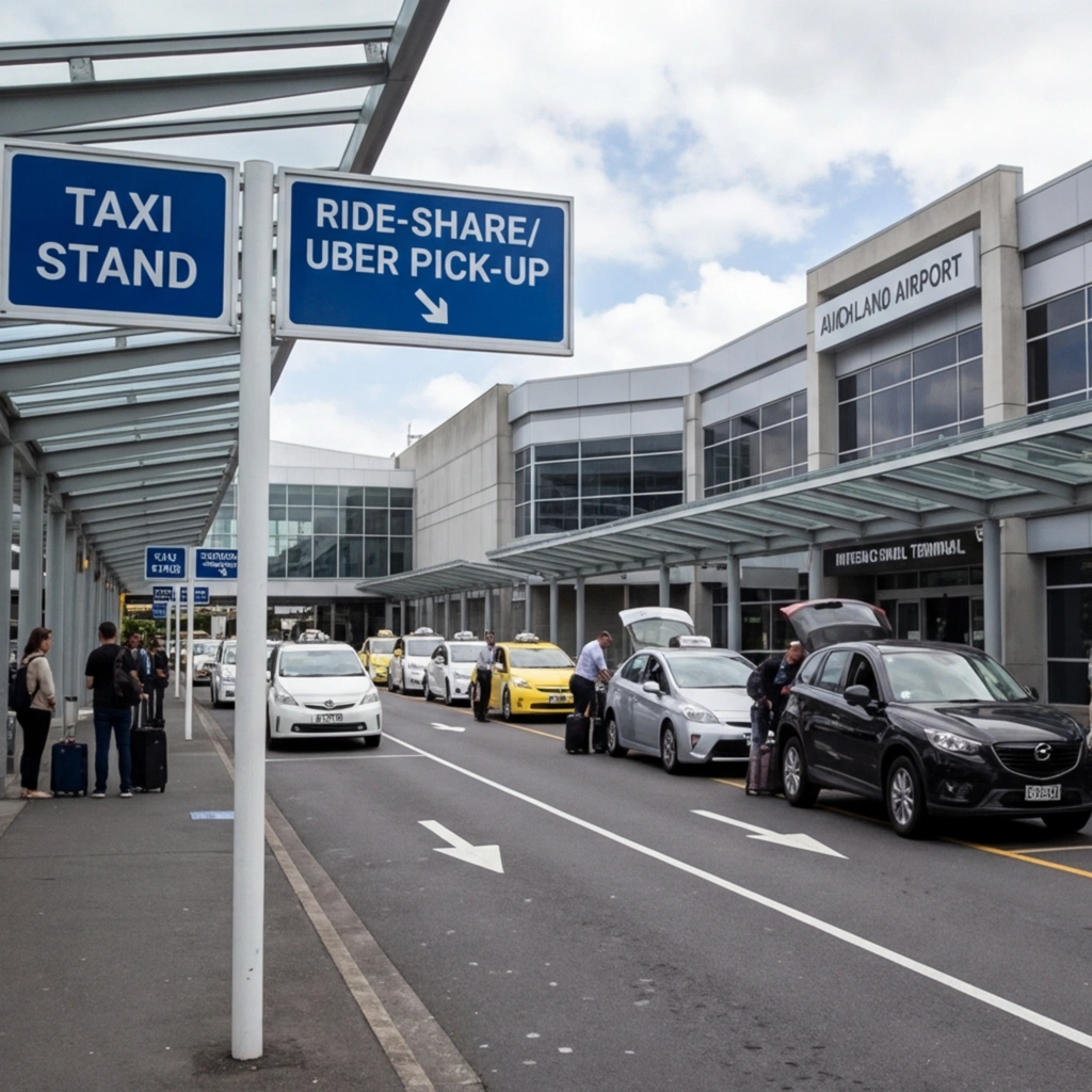 Is Uber Cheaper Than Taxi in New Zealand? Cost Comparison & Tips 3 Uber and taxi stands at Auckland International Airport