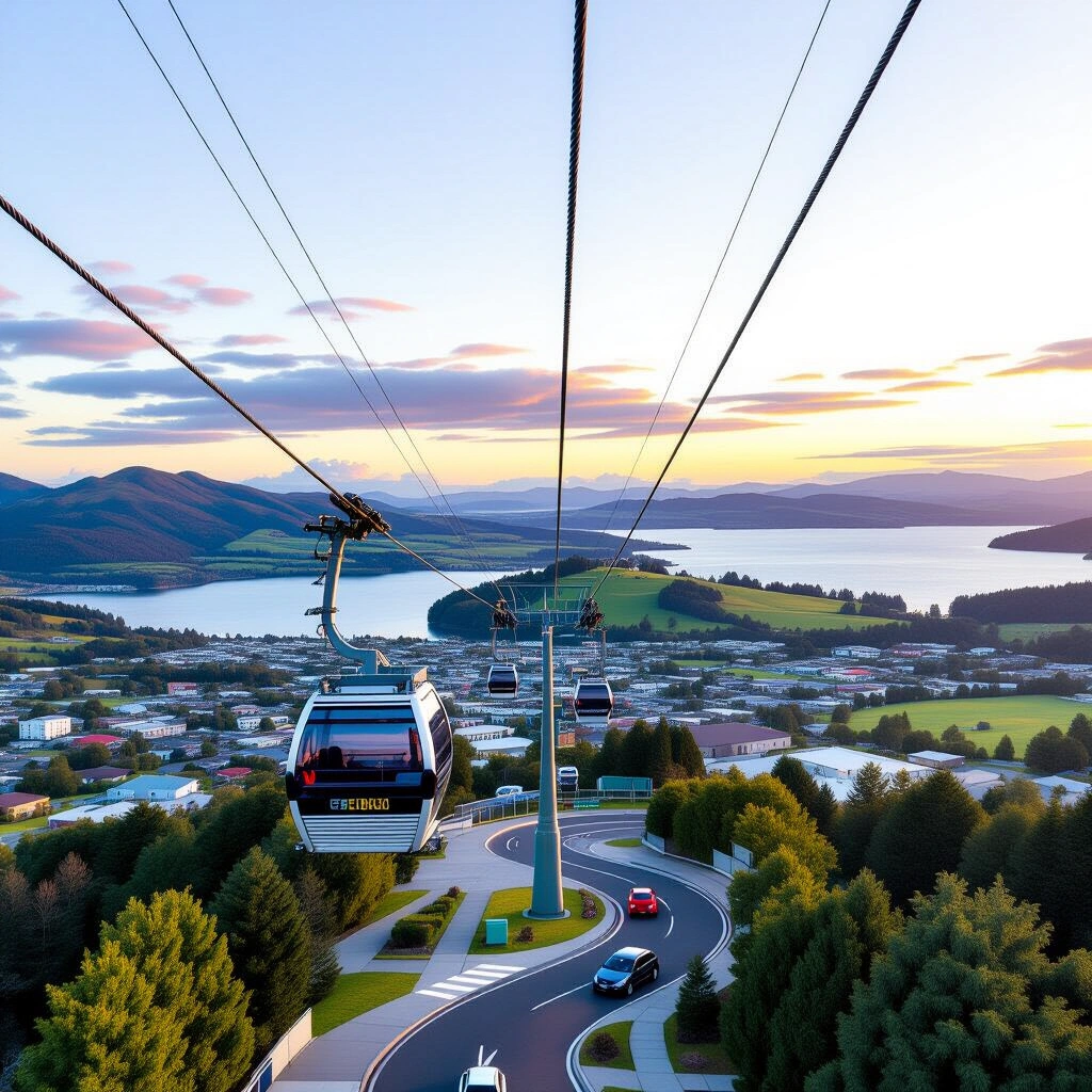 Panoramic view over Rotorua from Skyline Rotorua gondola